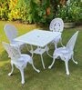 Regalia Metal Table and Chair Set in White Finish