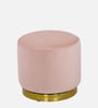 Regalia Velvet Pouffe in Baby Pink Colour