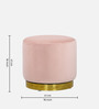Regalia Velvet Pouffe in Baby Pink Colour