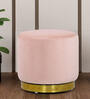 Regalia Velvet Pouffe in Baby Pink Colour