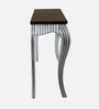 Regat Solid Wood Console Table In Silver Finish