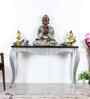 Regat Solid Wood Console Table In Silver Finish
