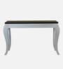 Regat Solid Wood Console Table In Silver Finish