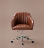 Regency Style Faux Leather Executive Chair In Brown Colour