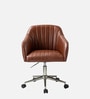 Regency Style Faux Leather Executive Chair In Brown Colour