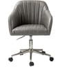 Regency Style Faux Leather Executive Chair In Grey Colour