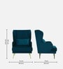 Regent Velvet Wing Chair in Teal Blue Colour