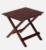 Regis Solid Wood End Table in Brown Finish