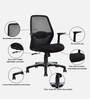Rei Mid Back Ergonomic Chair in Black Colour