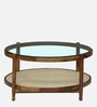 Reinbek Sheesham Wood Coffee Table In Provincial Teak Finish With Glass Top