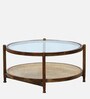 Reinbek Sheesham Wood Coffee Table In Provincial Teak Finish With Glass Top