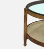 Reinbek Sheesham Wood Coffee Table In Provincial Teak Finish With Glass Top