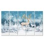 Reindeer Family in Forest MDF Art Panel Set of 5