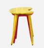 Reiner Sheesham Wood Nest Table (Set of 2) In Yellow & Pink Finish