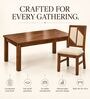 Rekha 6 Seater Dining Set In Provincial Teak Finish With Beige Colour Chair Rekha 6 Seater Dining Set In Provincial Teak Finish With Beige Colour Chair