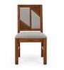 Rekha 6 Seater Dining Set In Provincial Teak Finish With Grey Colour Chair Rekha 6 Seater Dining Set In Provincial Teak Finish With Grey Colour Chair