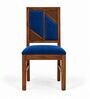 Rekha 6 Seater Dining Set In Provincial Teak Finish With Navy Blue Colour Chair Rekha 6 Seater Dining Set In Provincial Teak Finish With Navy Blue Colour Chair