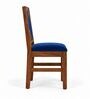 Rekha 6 Seater Dining Set In Provincial Teak Finish With Navy Blue Colour Chair Rekha 6 Seater Dining Set In Provincial Teak Finish With Navy Blue Colour Chair