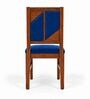 Rekha 6 Seater Dining Set In Provincial Teak Finish With Navy Blue Colour Chair Rekha 6 Seater Dining Set In Provincial Teak Finish With Navy Blue Colour Chair