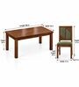 Rekha 6 Seater Dining Set In Provincial Teak Finish With Olive Green Colour Chair Rekha 6 Seater Dining Set In Provincial Teak Finish With Olive Green Colour Chair