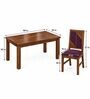 Rekha 6 Seater Dining Set In Provincial Teak Finish With Plum Colour Chair Rekha 6 Seater Dining Set In Provincial Teak Finish With Plum Colour Chair