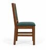 Rekha 6 Seater Dining Set In Provincial Teak Finish With Teal Green Colour Chair Rekha 6 Seater Dining Set In Provincial Teak Finish With Teal Green Colour Chair