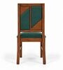 Rekha 6 Seater Dining Set In Provincial Teak Finish With Teal Green Colour Chair Rekha 6 Seater Dining Set In Provincial Teak Finish With Teal Green Colour Chair