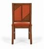 Rekha 6 Seater Dining Set In Provincial Teak Finish With Terracotta Orange Colour Chair Rekha 6 Seater Dining Set In Provincial Teak Finish With Terracotta Orange Colour Chair