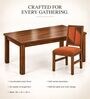 Rekha 6 Seater Dining Set In Provincial Teak Finish With Terracotta Orange Colour Chair Rekha 6 Seater Dining Set In Provincial Teak Finish With Terracotta Orange Colour Chair