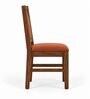 Rekha 6 Seater Dining Set In Provincial Teak Finish With Terracotta Orange Colour Chair Rekha 6 Seater Dining Set In Provincial Teak Finish With Terracotta Orange Colour Chair