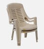 Relaxing Plastic Plastic Chair in Beige Colour Set Of 2