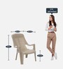 Relaxing Plastic Plastic Chair in Beige Colour Set Of 2