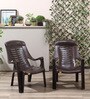 Relaxing Plastic Plastic Chair in Brown Colour Set Of 2