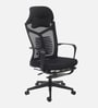 Relaxo Fabric Ergonomic Chair in Black Colour with Adjustable Footrest
