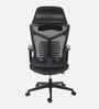 Relaxo Fabric Ergonomic Chair in Black Colour with Adjustable Footrest