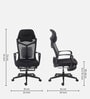 Relaxo Fabric Ergonomic Chair in Black Colour with Adjustable Footrest
