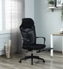 Relaxo Fabric Ergonomic Chair in Black Colour with Adjustable Footrest