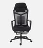 Relaxo Fabric Ergonomic Chair in Black Colour with Adjustable Footrest