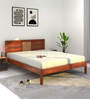 Relaxo Solid Wood Queen Size Bed In Honey Walnut Finish