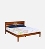Relaxo Solid Wood Queen Size Bed In Honey Walnut Finish