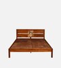 Relaxo Solid Wood Queen Size Bed In Honey Walnut Finish