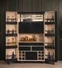 Relic Leather Bar Cabinet In Black Finish