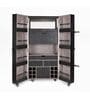 Relic Leather Bar Cabinet In Black Finish
