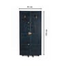 Relic Leather Bar Cabinet In Blue Colour