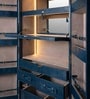 Relic Leather Bar Cabinet In Blue Colour