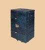Relic Leather Bar Cabinet In Blue Finish