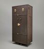 Relic Leather Bar Cabinet In Brown Finish