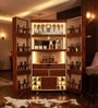 Relic Leather Bar Cabinet In Tan Colour