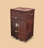 Relic Leather Bar Cabinet In Tan Finish