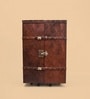 Relic Leather Bar Cabinet In Tan Finish